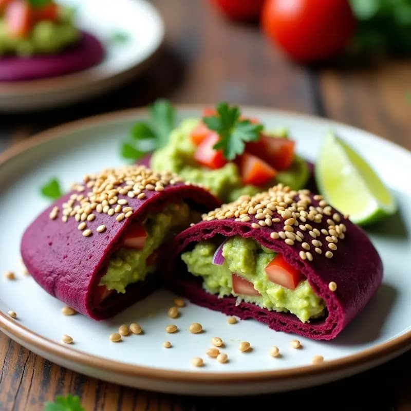 Arepa de Remolacha y Quinoa Rellena de Guacamole: Receta Colombiana Vegana y Colorida