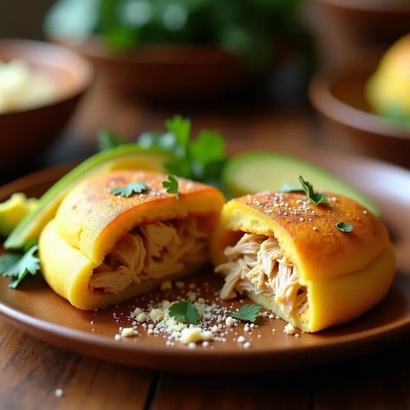 Arepa de Yuca Rellena de Pollo Desmechado: Receta Colombiana Sin Gluten y Keto