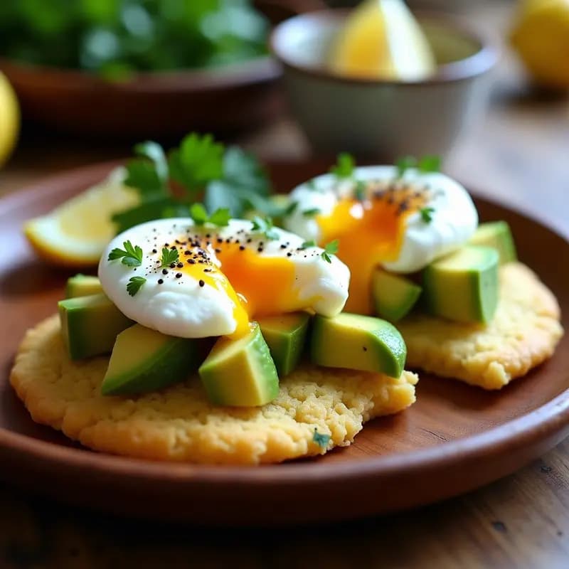 Arepas Rellenas de Aguacate y Huevo Poché: Desayuno Colombiano Alto en Grasas Saludables