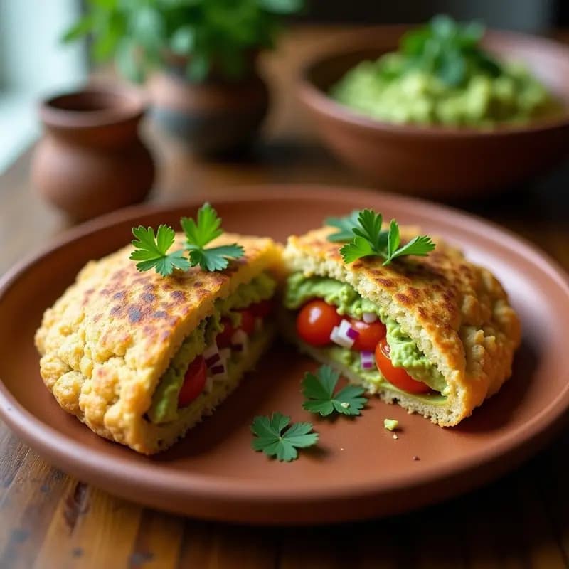 Arepas de Avena y Semillas de Chía con Relleno de Guacamole: Receta Colombiana Sin Gluten
