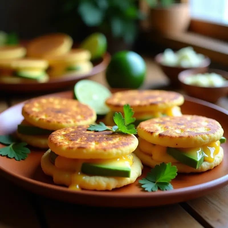 Arepas Colombianas con Queso de Campesino y Aguacate: Receta Tradicional sin Horno