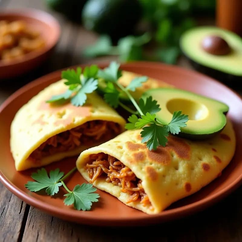 Arepas de Maíz Ternero Rellenas de Desmechado de Jackfruit: Receta Vegana Venezolana