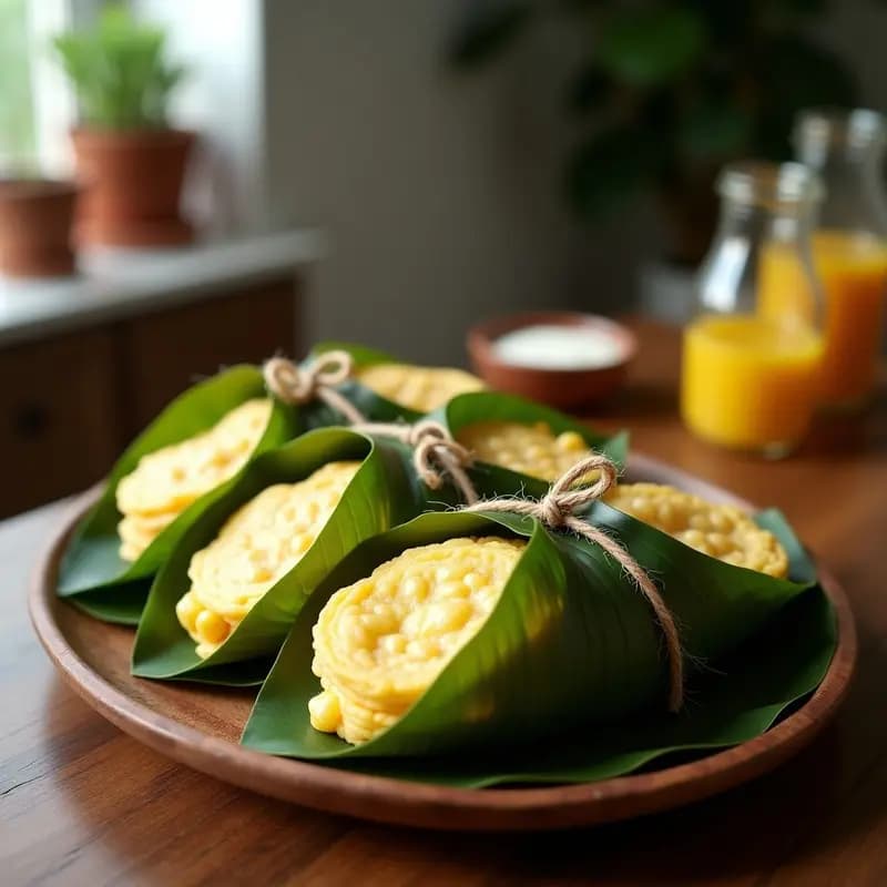 Arepas de Maíz Tierno con Queso Quesadilla y Hojas de Plátano: Receta Venezolana al Vapor