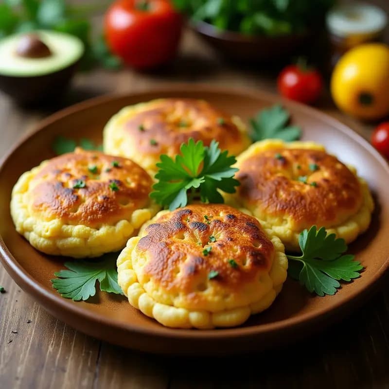 Arepas de Maíz Tricolor con Relleno de Pollo y Pesto: Receta Colombiana en Airfryer