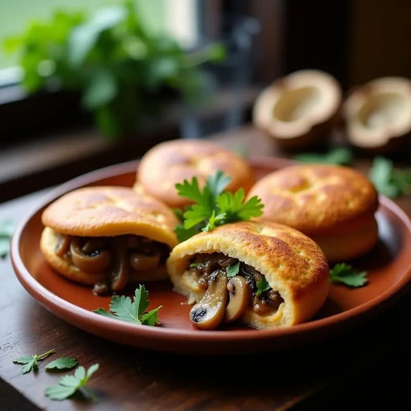 Arepas Rellenas de Queso de Castaña y Hongos Shiitake: Receta Venezolana Vegana
