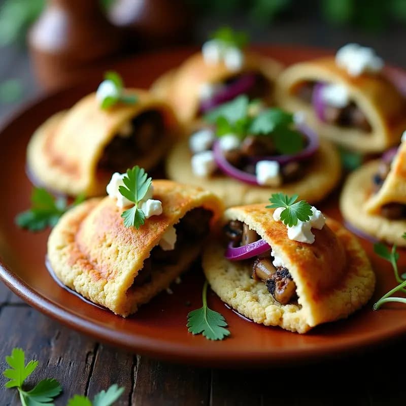 Arepas de Quinoa con Relleno de Hongos y Queso de Cabra: Receta Sin Gluten y Vegana