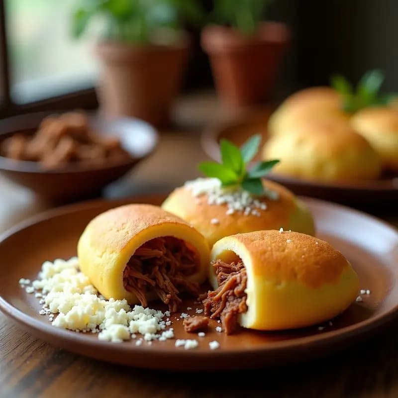 Arepas de Yuca Rellenas de Carne Desmechada: Receta Venezolana Sin Gluten en Airfryer