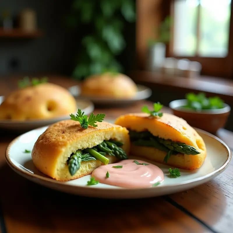 Arepas de Yuca y Espárragos con Salsa Rosa: Receta Colombiana Sin Gluten