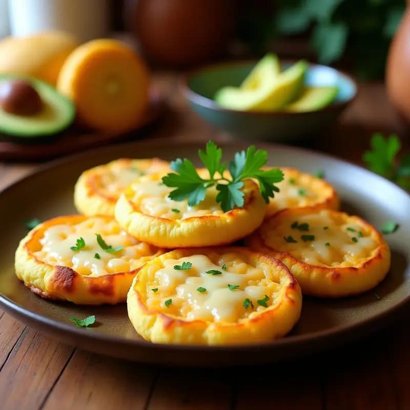 Arepas de Yuca y Queso Blanco: Desayuno Colombiano Sin Gluten en Sartén
