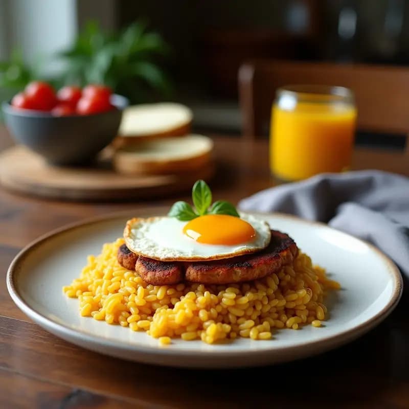 Arroz a la kubana con Plátano Maduro y Huevo: Receta Canaria Sweet & Salado
