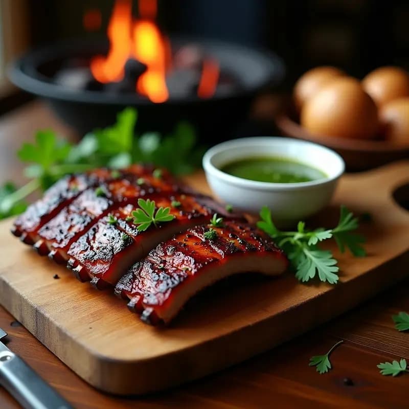 Asado Argentino de Costillas y Chimichurri: Receta al Grill con Toque Tradicional