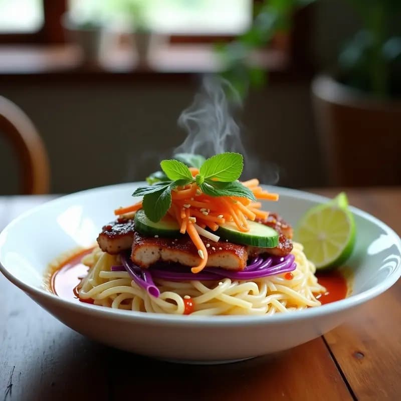 B(status) Bun de Cerdo Asado y Pepinillos: Receta Vietnamita de Banh Mi en Versión Bowl
