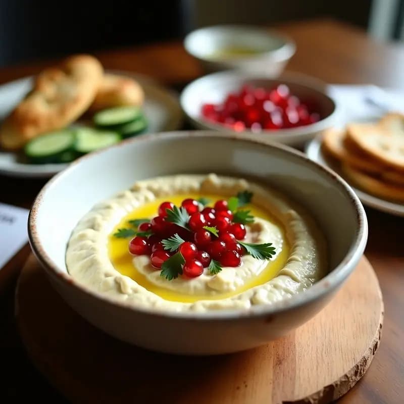 Bab Ganoush con Tahini y Granada: Aperitivo Libanés Vegano y Sin Gluten