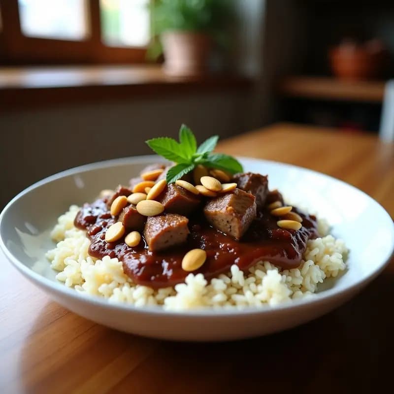 Baharat de Cordero con Arroz Basmati y Almendras: Receta Iraquí de Especias y Aromas Intensos