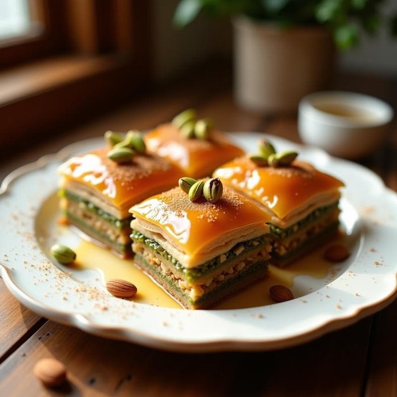 Baklava de Almendras y Pistacho con Sirope de Stevia: Receta Turca Sin Azúcar