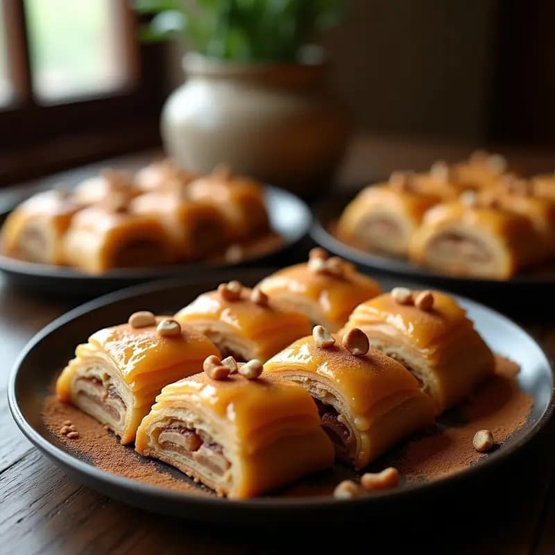 Baklava de Avellanas y Canela: Postre Turco Sin Mantequilla con Endulzante Natural