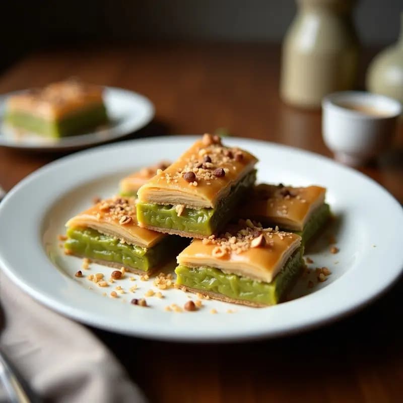 Baklava de Nueva de Coco y Pistachos: Postre Turco Sin Azúcar Refino