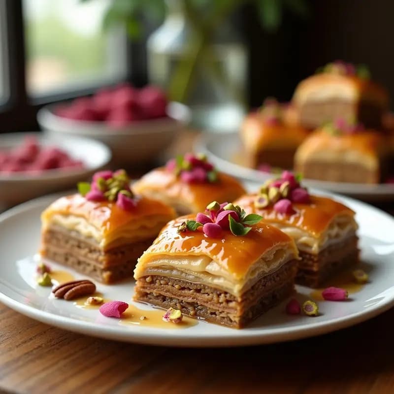 Baklava Turco: Receta Tradicional con Masa Filo, Nueces y Almíbar de Rosa en Airfryer