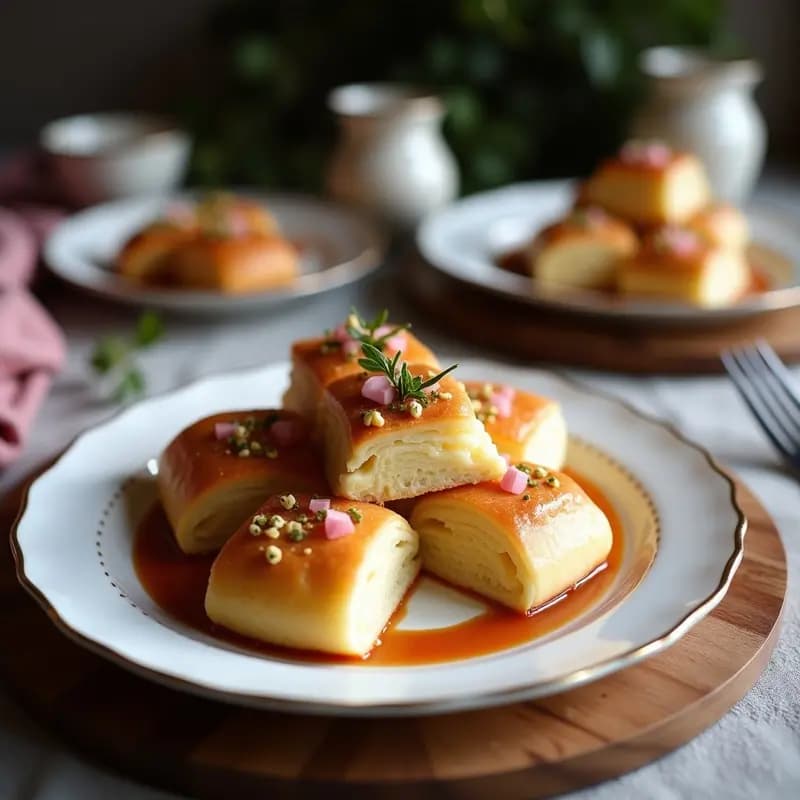 Baklawa de Pistacho y Rosa con Sirope de Dátil: Postre Árabe Sin Refinar