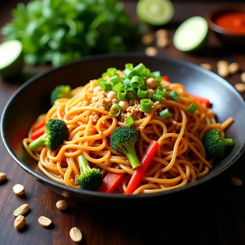 Bakmi Goreng con Fideos de Arroz y Verduras: Receta Indonesia de Wok Fácil