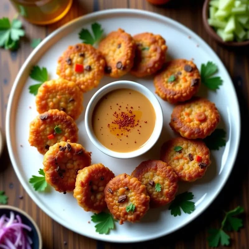 Bakwan Jakarta de Vegetales Crujientes y Salsa de Cacahuete: Aperitivo Indonecio en Airfryer