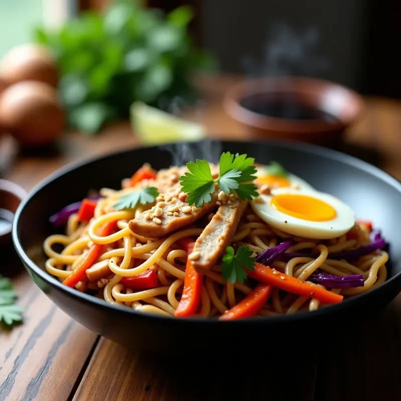 Bami Goreng de Fideos de Konjac: Receta Indonesa Keto con Vegetales y Salsa de Soja Negra