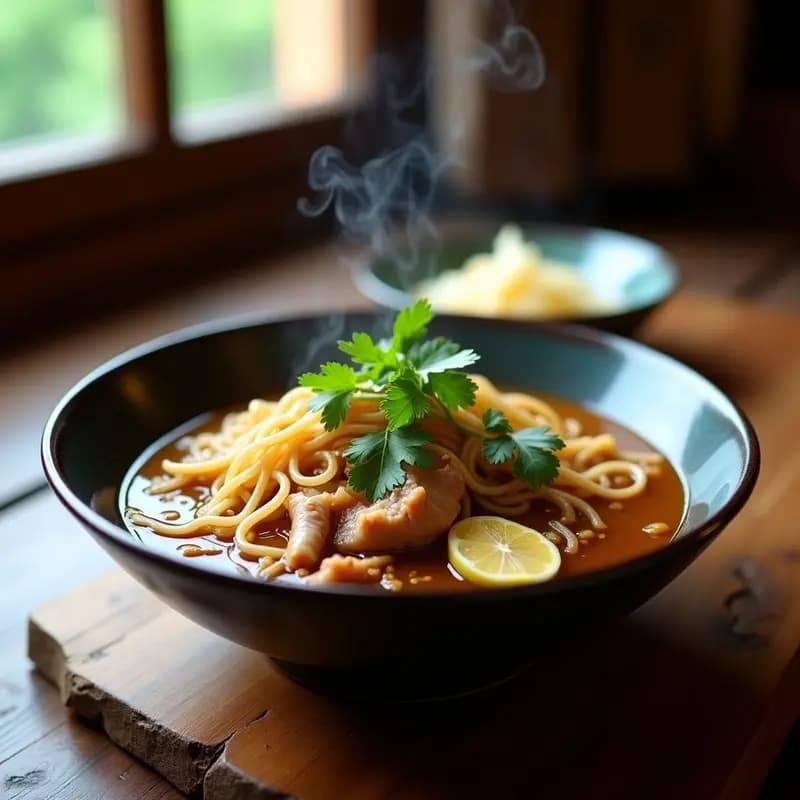 Bamoe de Cerdo y Fideos de Trigo Sarraceno: Receta China en Olla Lenta con Jengibre y Ajo