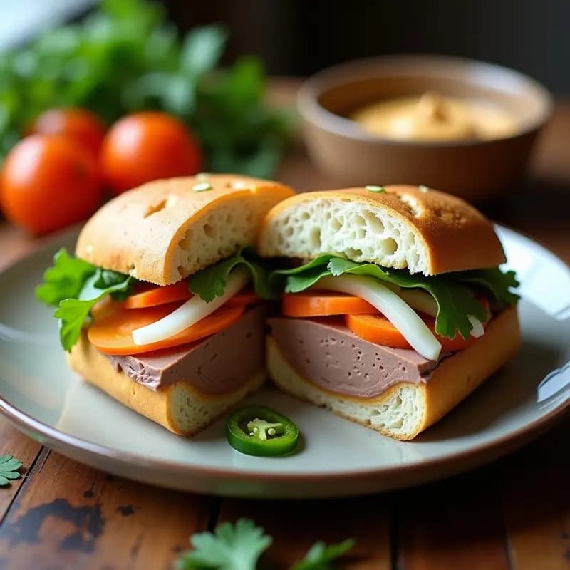 Banh Mi Vietnamita con Paté de Hígado y Vegetales Encurtidos: Receta en Pan Crujiente