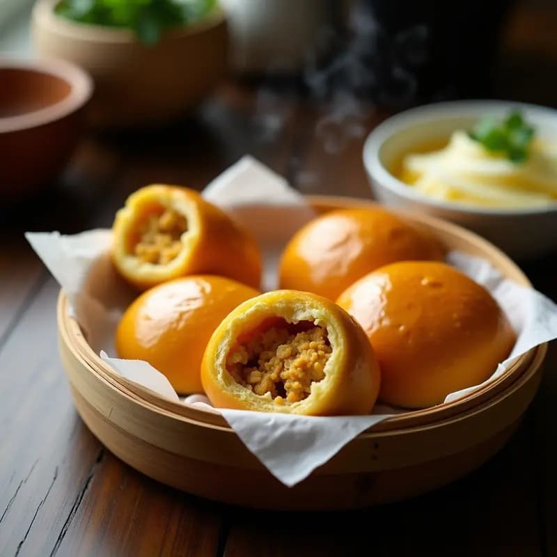 Bao Buns de Pollo al Curry y Encurtidos de Daikon: Receta China en Airfryer