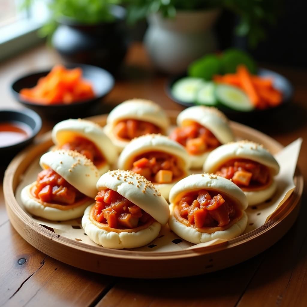 Bao Buns de Pollo Teriyaki y Kimchi: Receta Fusion Japonesa-Coreana en Thermomix