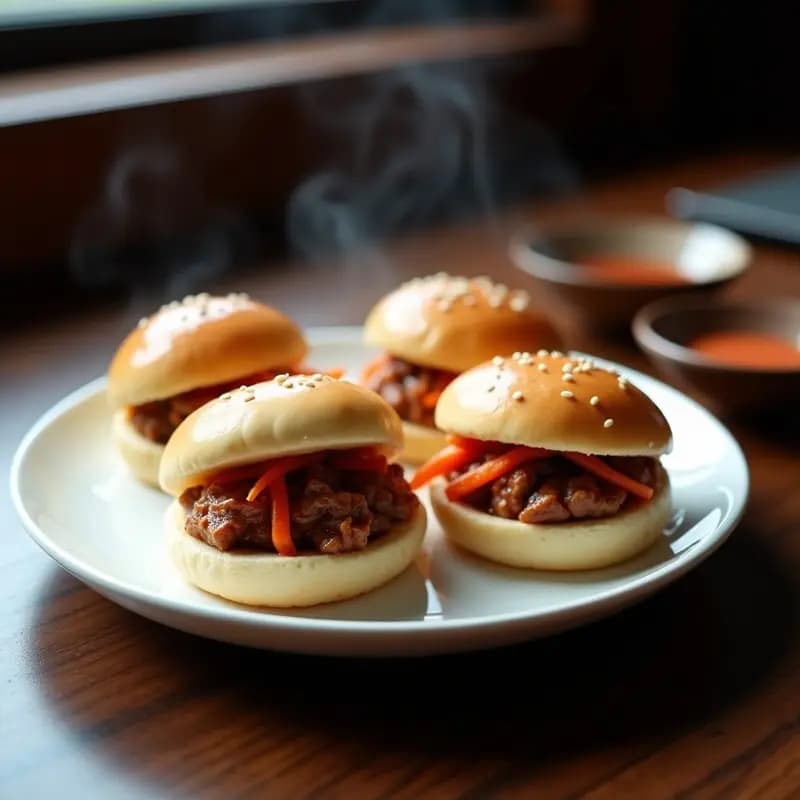 Bao de Ternera y Kimchi: Entrante Coreano en Vapor Rápido