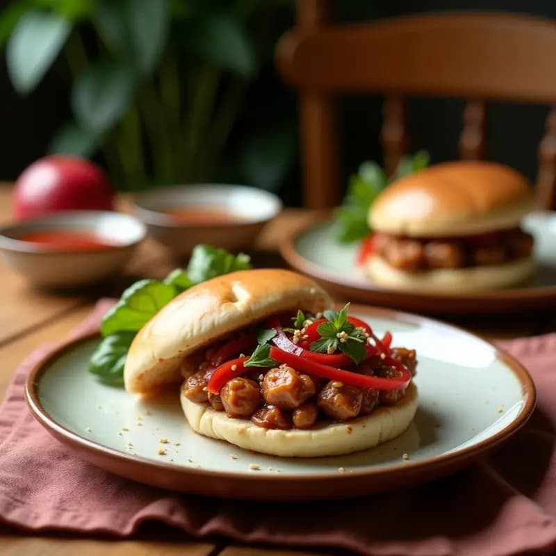 Bao Vegano de Cerdo Vegetal y Cebolla Morada: Receta China en Airfryer