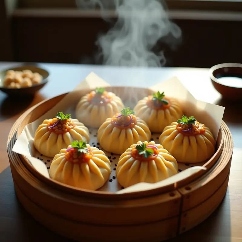 Baozi al Vapor con Relleno de Jackfruit y Cacahuete: Receta China Vegana y Alta en Fibra