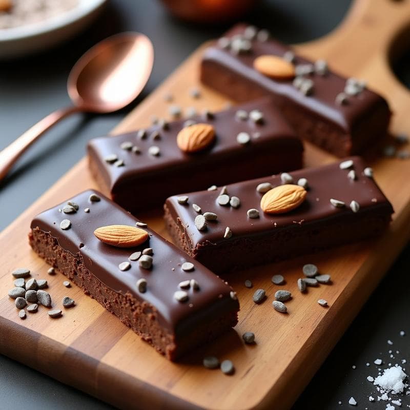 Barritas de Chocolate Negro y Almendras con Semillas de Chía: Postre Keto y Energético en 10 Minutos