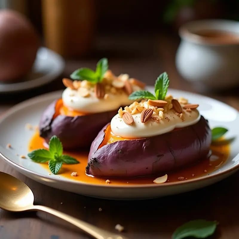 Batata Asada con Merengue de Aquafaba y Especias: Postre Peruano Vegano y Sin Gluten