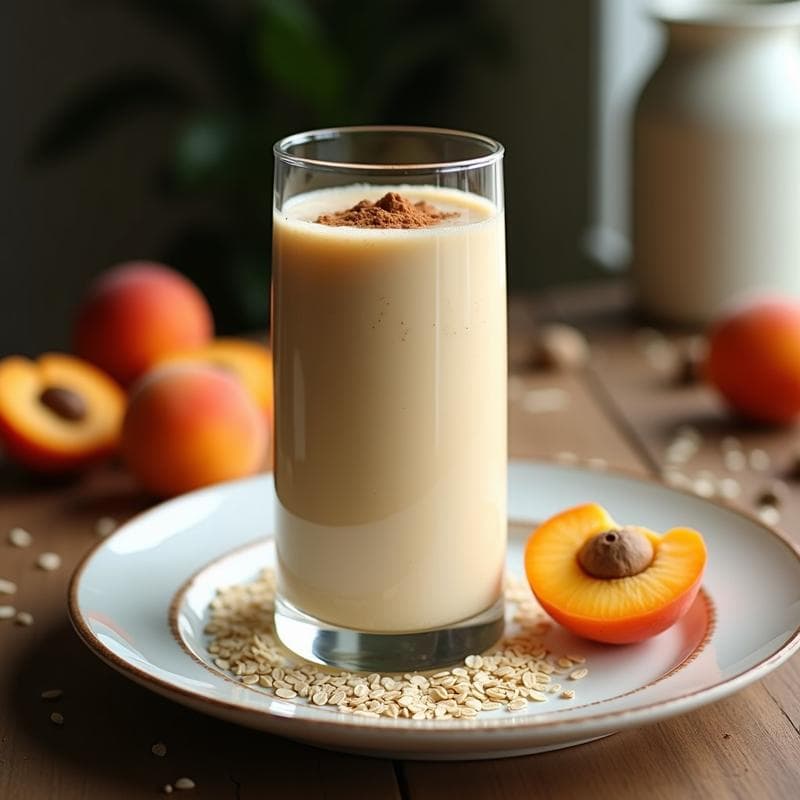 Batido de Albaricoque y Avena con Semillas de Cáñamo: Bebida Energizante Sin Lactosa