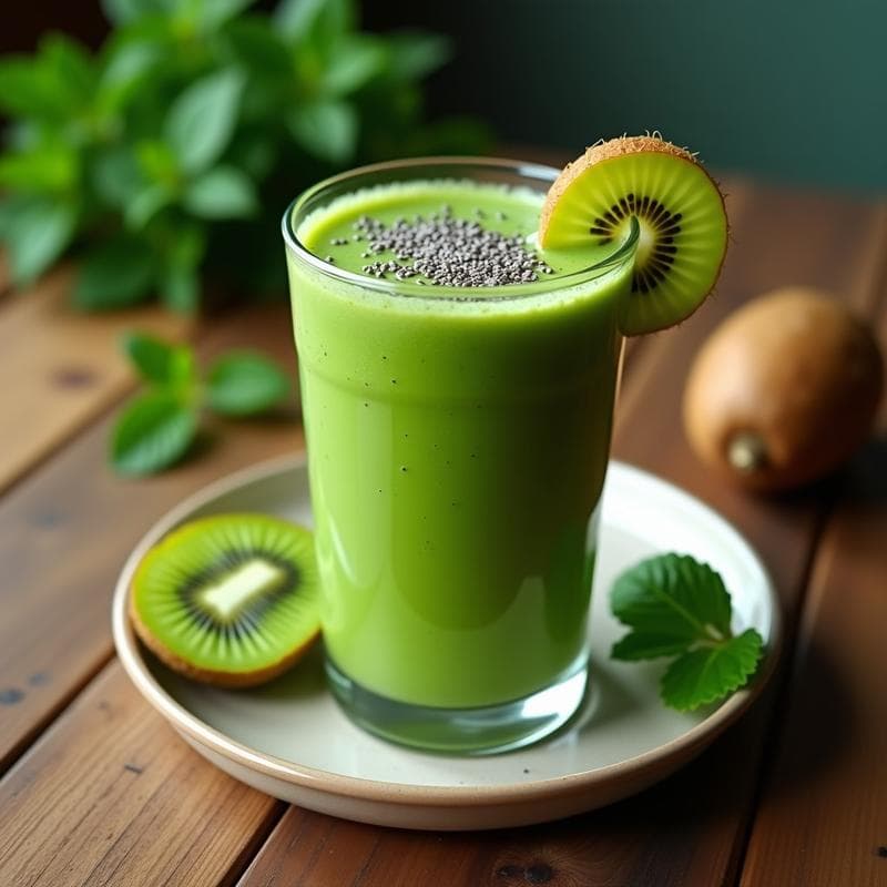 Batido de Algas Espirulina, Kiwi y Jengibre: Bebida Detox y Rica en Hierro
