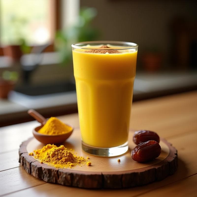 Batido de Almendra y Cúrcuma con Pimienta Negra: Bebida Antiinflamatoria y Energética