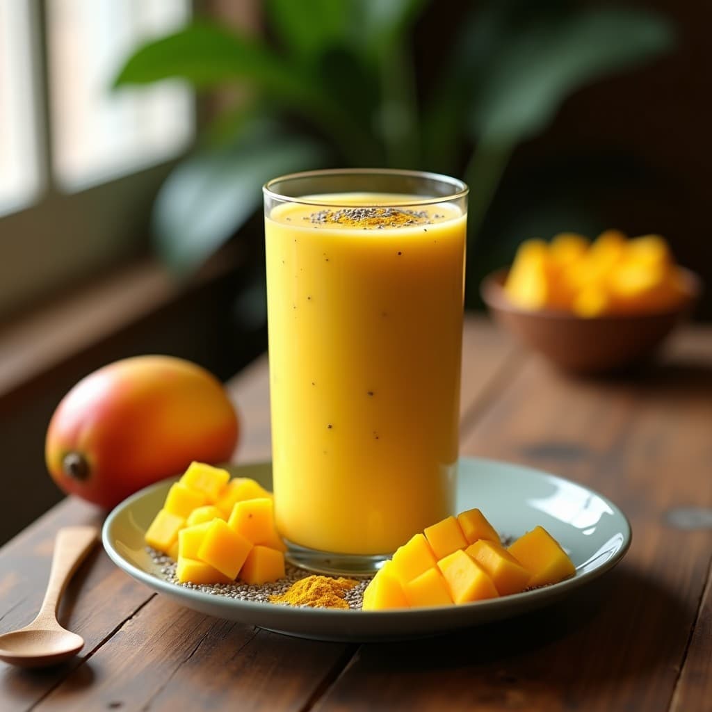 Batido de Cúrcuma, Mango y Leche de Camello: Bebida Antioxidante y Sin Lactosa