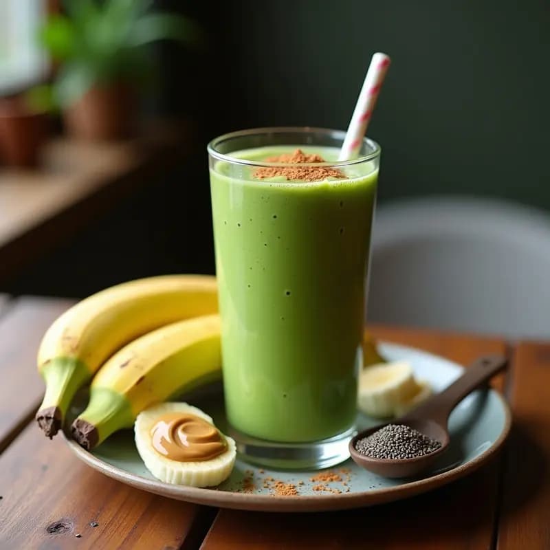 Batido de Espirulina, Plátano y Mantequilla de Almendras: Smoothie Proteico Post-Entreno