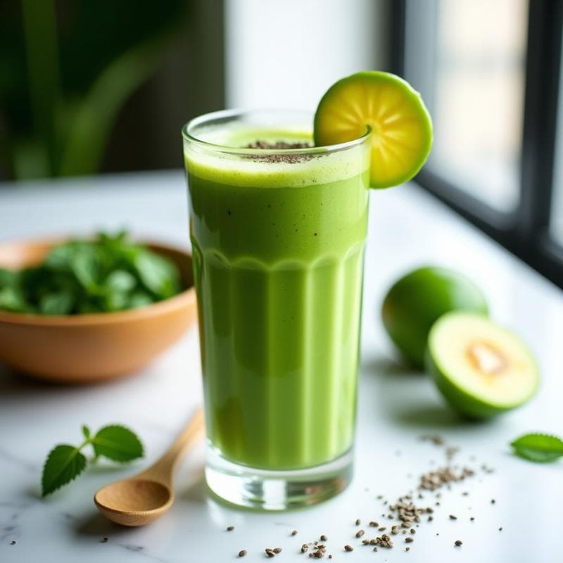 Batido de Guayaba, Espirulina y Jengibre: Bebida Tropical Antioxidante y Energizante