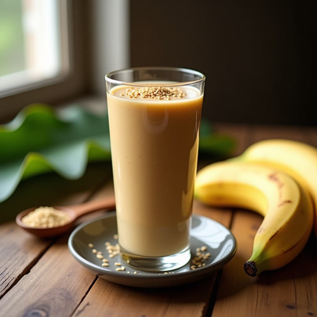 Batido de Maca Andina y Plátano: Bebida Peruana Alta en Energía Sin Lactosa