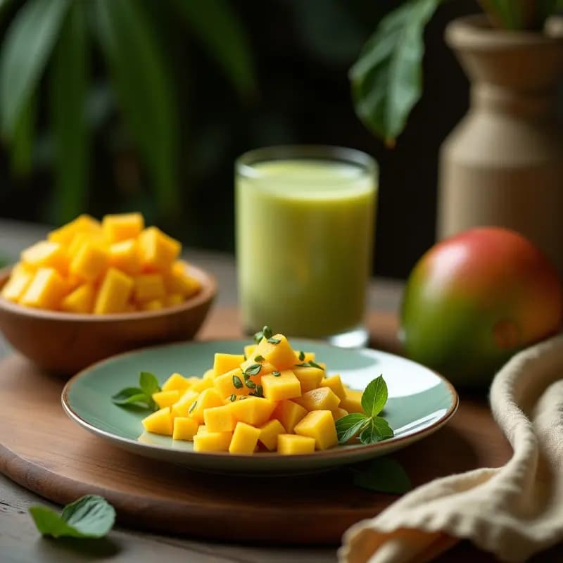 Batido de Moringa y Mango con Leche de Coco: Bebida Verde Superalimentos en 5 Minutos