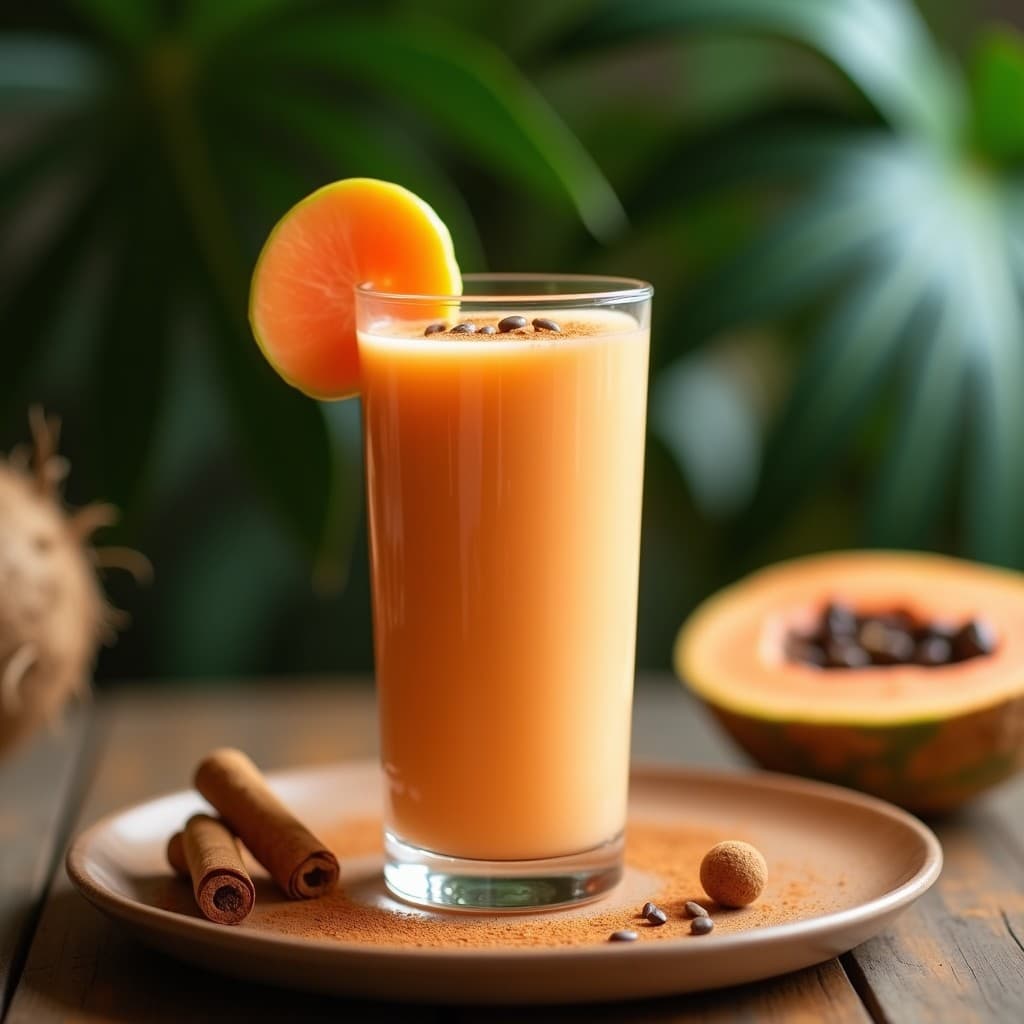 Batido de Papaya y Semillas de Sacha Inchi con Jengibre: Bebida Tropical Detox
