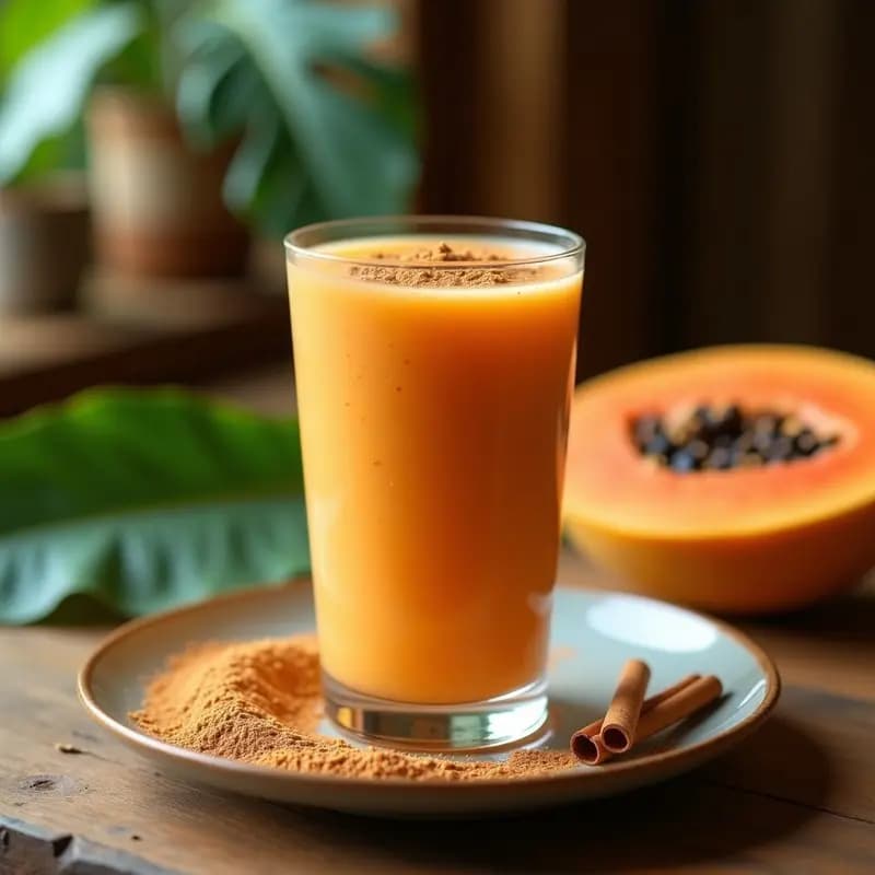 Batido de Papaya y semillas de linaza con Canela: Bebida Colombiana Energizante