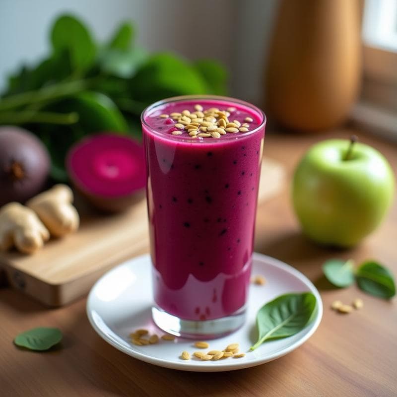 Batido de Remolacha y Jengibre con Espinacas: Bebida Energizante y Rica en Hierro