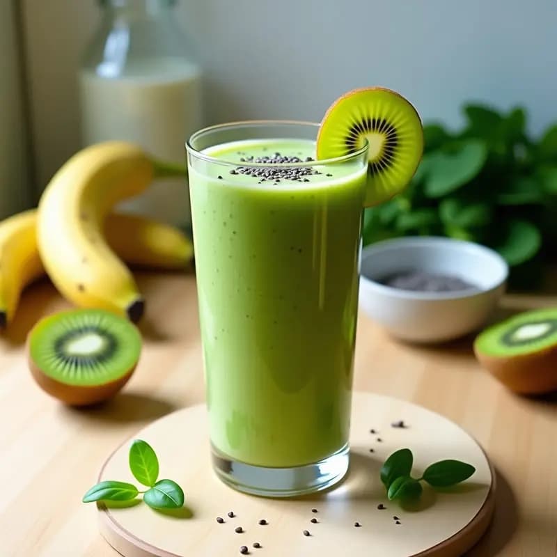 Batido Verde de Espinacas y Kiwi: Receta Probiótica para el Sistema Digestivo