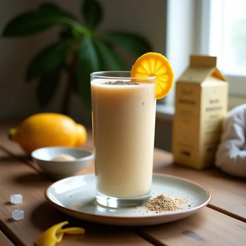 Batido de Yogur de Soja con Polvo de Baobab y Plátano Macho: Bebida Africana Probiótica