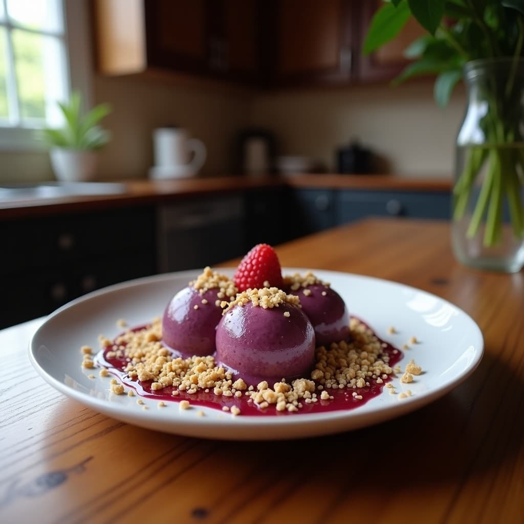 Bebida de Açai y Leche de Macadamia con Granola de Quinoa: Batido Brasileño Energizante