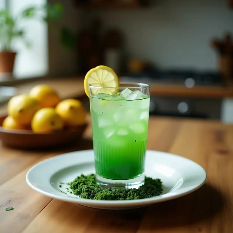 Bebida de Agua de Coco y Limón con Algas Espirulina: Energizante Tropical Keto
